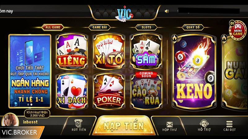 Cổng game Vic Club với nhiều tựa game đa dạng